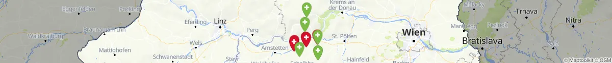 Kartenansicht für Apotheken-Notdienste in der Nähe von Artstetten-Pöbring (Melk, Niederösterreich)
